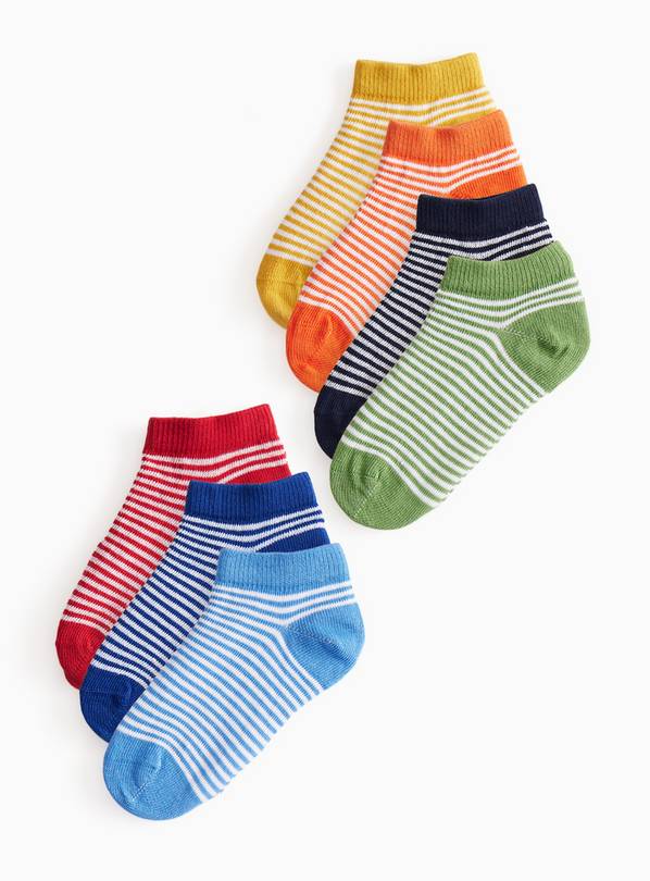 Stripe Print Trainer Socks 7 Pack 9-12 Infant